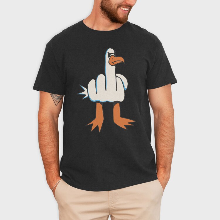 Middle Finger Seagull, Tricou Barbati (Unisex)