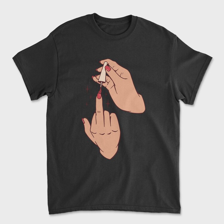 Middle Finger Nail Polish, Tricou Barbati (Unisex)