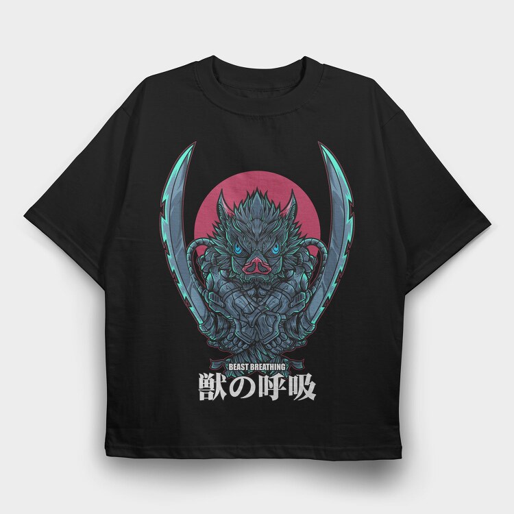 Beast Breathin Samurai, Tricou Oversize Barbati (Unisex)