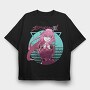 Cyberpunk Anime Girl, Tricou Oversize Barbati (Unisex)