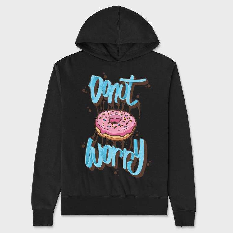 Donut Worry Be Happy, Hanorac Oversize Barbati (Unisex)