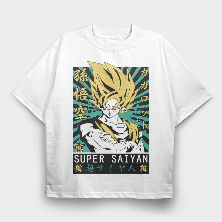 Dragon Ball Energy Flow, Tricou Oversize Barbati (Unisex)
