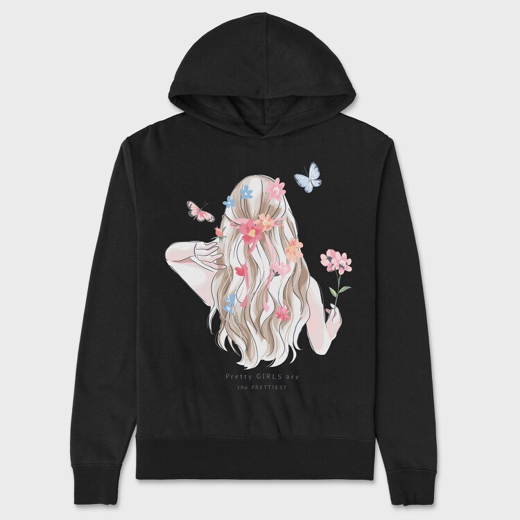 Floral Butterfly Dreams, Hanorac Oversize Barbati (Unisex)