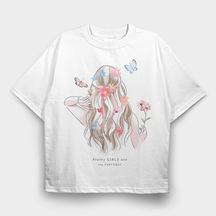 Floral Butterfly Dreams, Tricou Oversize Barbati (Unisex)