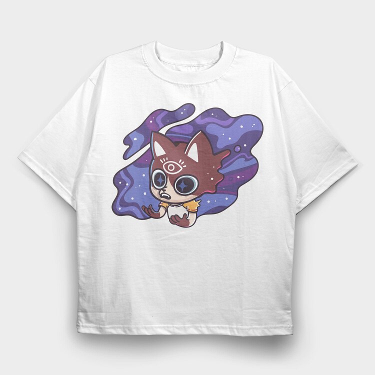 Galactic Feline Rebellion, Tricou Oversize Barbati (Unisex)