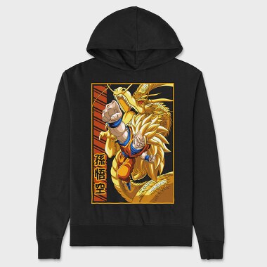 Golden Dragon Battle, Hanorac Oversize Barbati (Unisex)