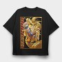 Golden Dragon Battle, Tricou Oversize Barbati (Unisex)
