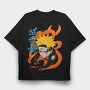 Naruto Tail Roar, Tricou Oversize Barbati (Unisex)