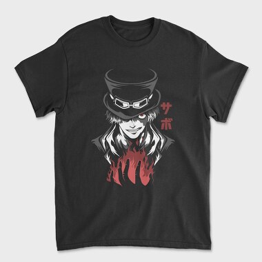 Sabo Flame Top Hat, Tricou Barbati (Unisex)