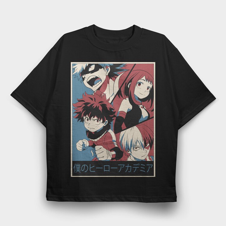 Boku No Hero Glow, Tricou Oversize Barbati (Unisex)