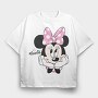 Minnie Mouse Bow Tie, Tricou Oversize Barbati (Unisex)