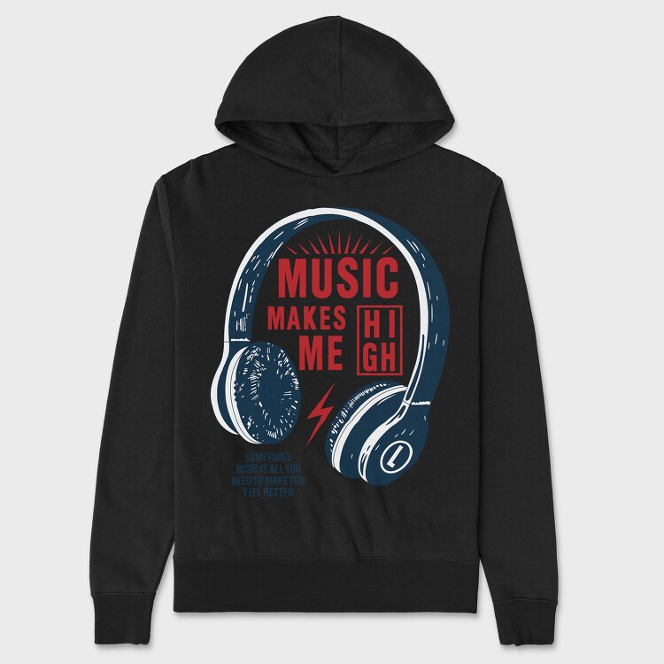 Music High Vibe, Hanorac Oversize Barbati (Unisex)