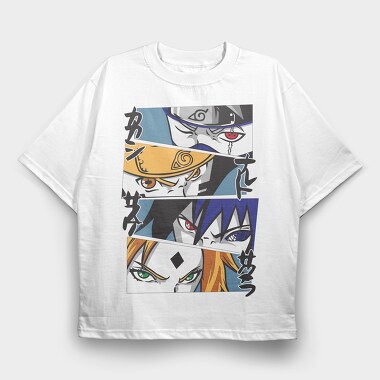 Naruto Eyes Evolution, Tricou Oversize Barbati (Unisex)