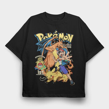 Pokmon Champion League, Tricou Oversize Barbati (Unisex)