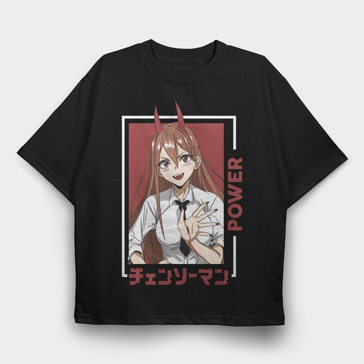 Power Devil Girl, Tricou Oversize Barbati (Unisex)