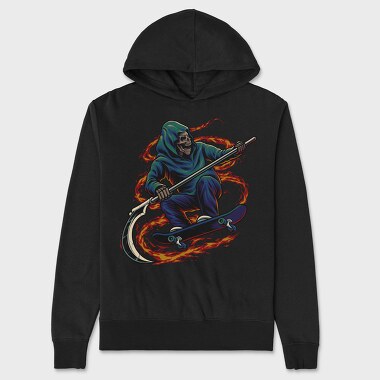 Skateboard Grim Reaper, Hanorac Oversize Barbati (Unisex)