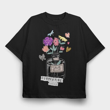 Summer Bouquet Vibes, Tricou Oversize Barbati (Unisex)