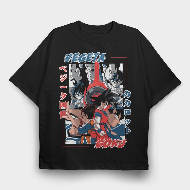 Vege Vs Goku Battle, Tricou Oversize Barbati (Unisex)