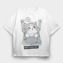 Cat In Jeans Vibes, Tricou Oversize Barbati (Unisex)
