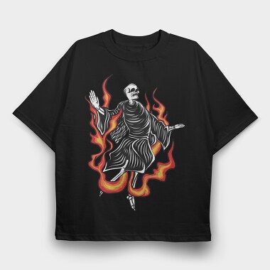 Flaming Grim Reaper, Tricou Oversize Barbati (Unisex)