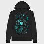 Fly Night Sky, Hanorac Oversize Barbati (Unisex)