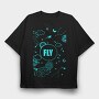 Fly Night Sky, Tricou Oversize Barbati (Unisex)