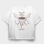 Flying Coffee Angel, Tricou Oversize Barbati (Unisex)