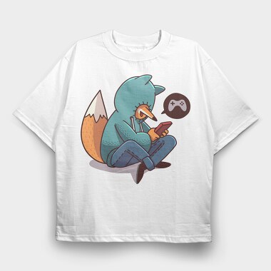 Fox Gamer Vibes, Tricou Oversize Barbati (Unisex)