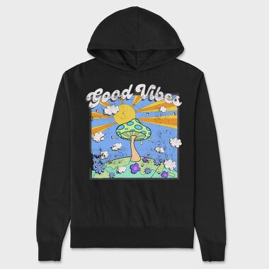 Good Vibes Mushroom, Hanorac Oversize Barbati (Unisex)
