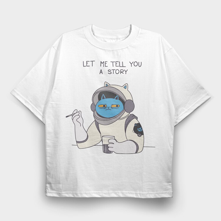 Space Cat Tales, Tricou Oversize Barbati (Unisex)