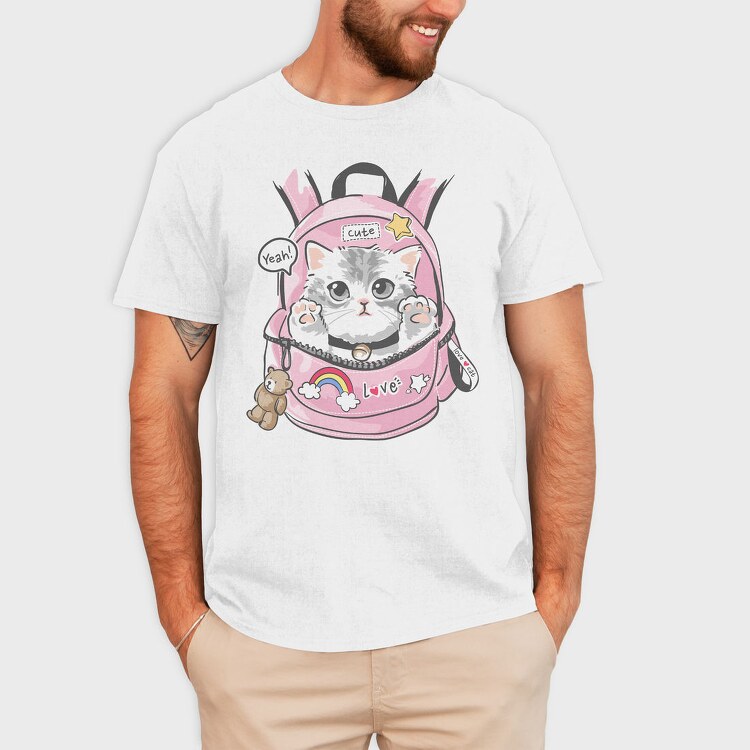 Kitty Backpack Love, Tricou Barbati (Unisex)