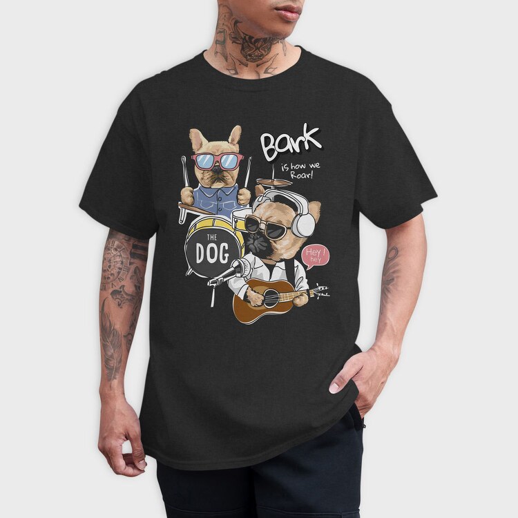 Rockin Pup Band Tee, Tricou Barbati (Unisex)