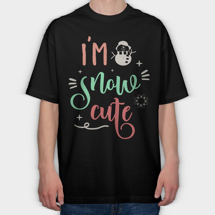 Snowy Cute Vibes, Tricou Oversize Barbati (Unisex)