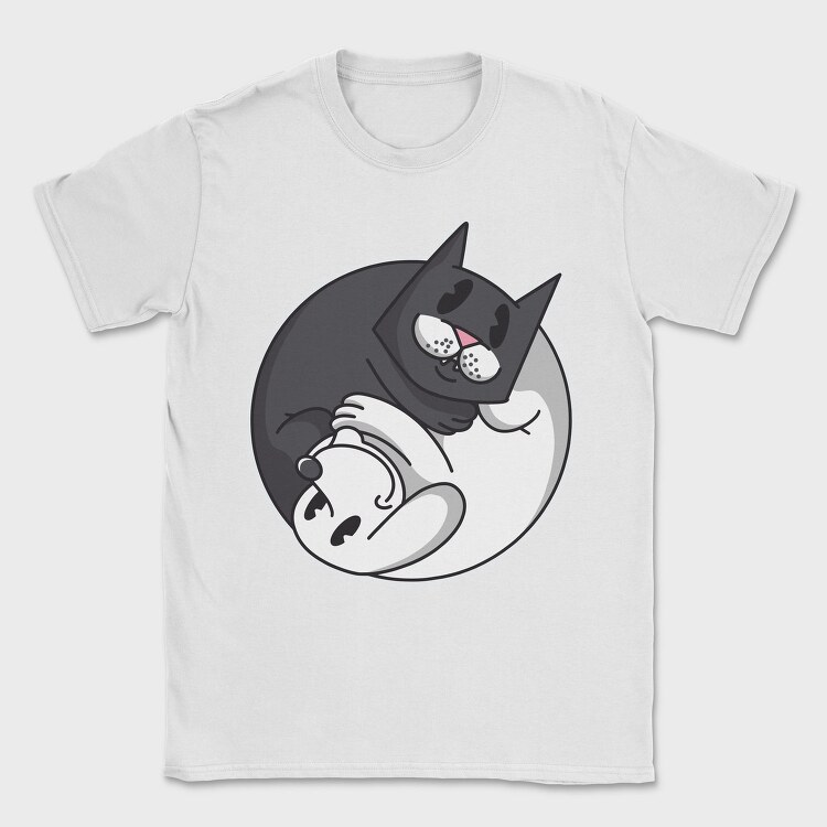 Yin Yang Cat and Dog, Tricou Barbati (Unisex)