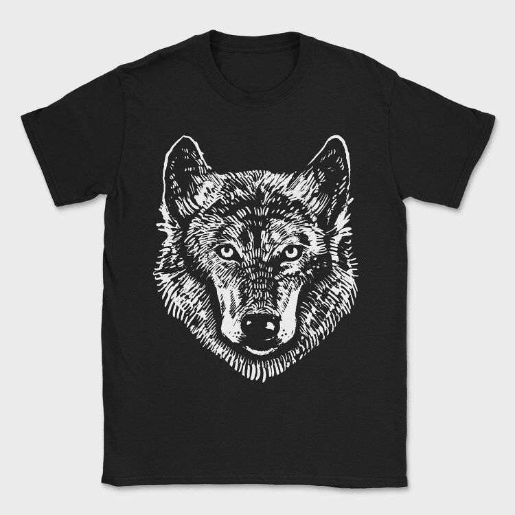 Wolf Portrait Monochrome, Tricou Barbati (Unisex)