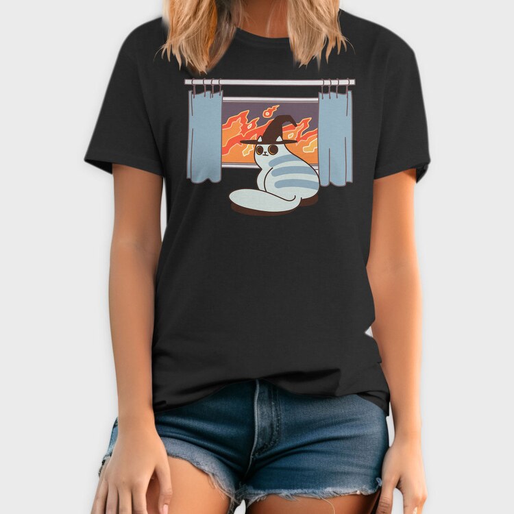 Feline Flame Rebellion, Tricou Barbati (Unisex)