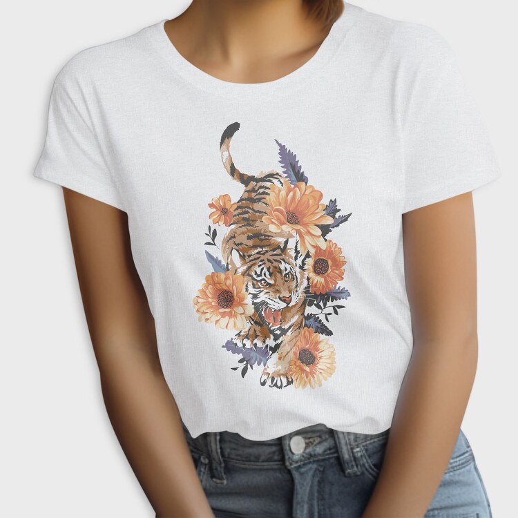Tiger Floral Attitude, Tricou Femei