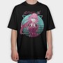 Cyberpunk Anime Girl, Tricou Oversize Barbati (Unisex)