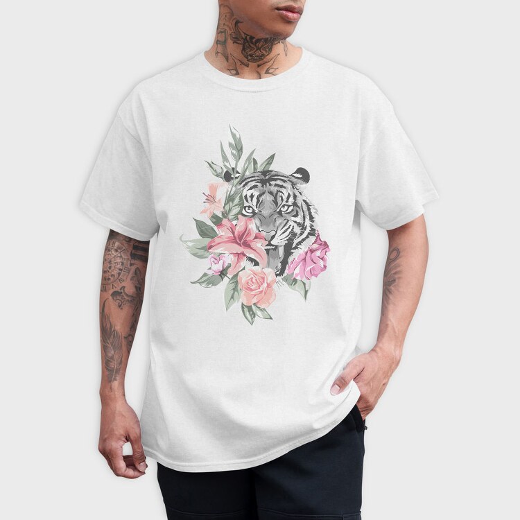 Tiger Bloom Night, Tricou Barbati (Unisex)