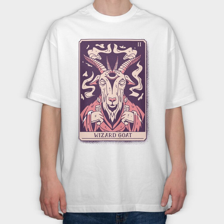 Wizard Goat Tarot Card, Tricou Oversize Barbati (Unisex)
