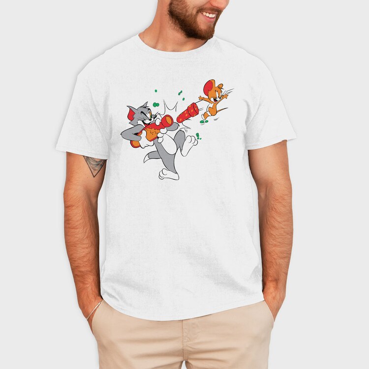 Tom And Jerry Night Rush, Tricou Barbati (Unisex)