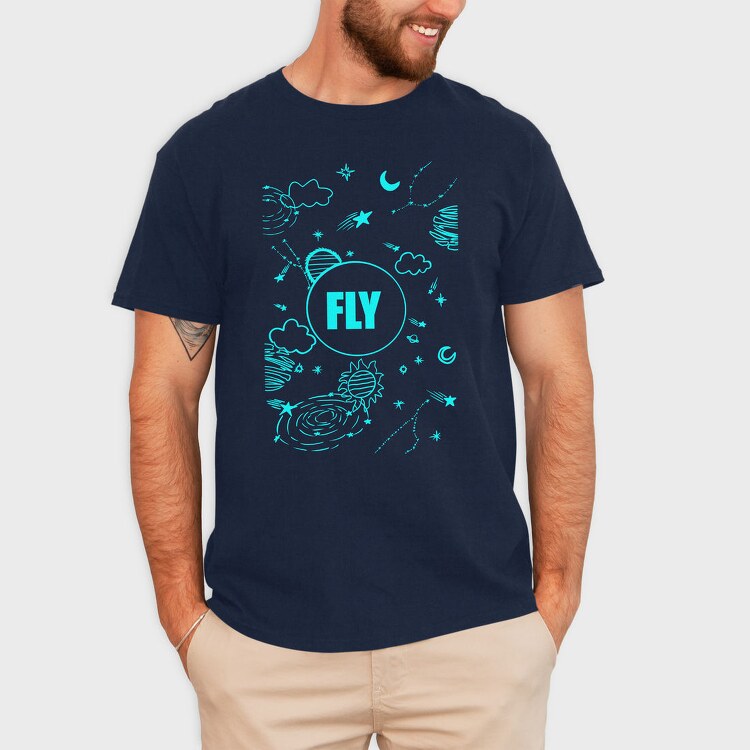 Fly Night Sky, Tricou Barbati (Unisex)