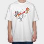 Tom And Jerry Night Rush, Tricou Oversize Barbati (Unisex)