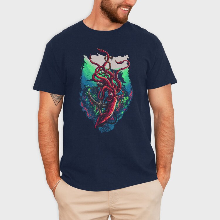 Octopus Abyss, Tricou Barbati (Unisex)