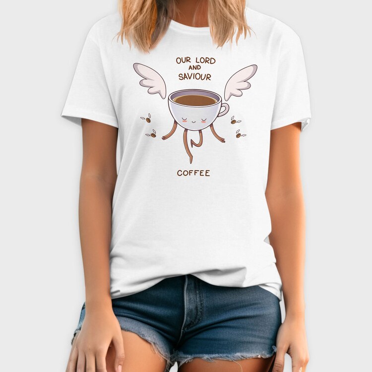 Flying Coffee Angel, Tricou Barbati (Unisex)