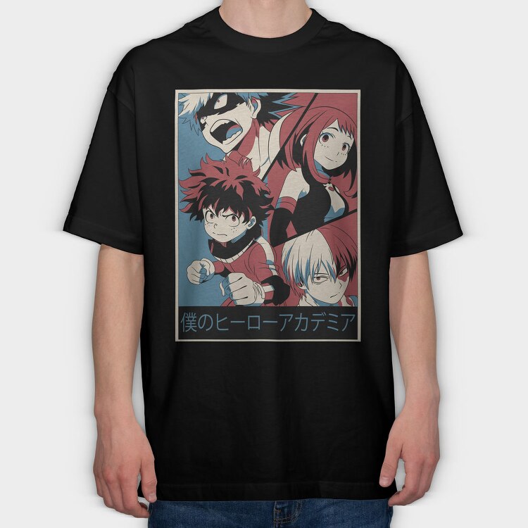 Boku No Hero Glow, Tricou Oversize Barbati (Unisex)