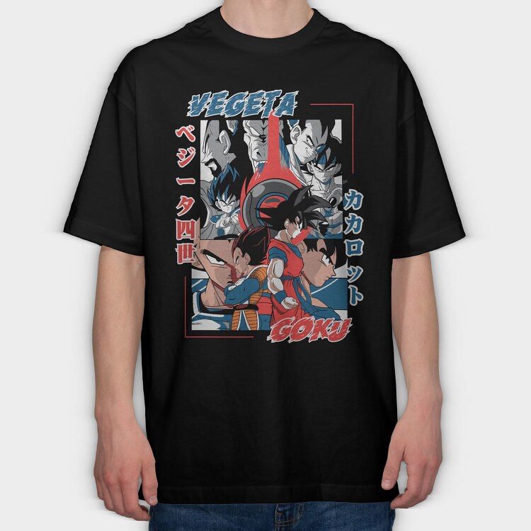 Vege Vs Goku Battle, Tricou Oversize Barbati (Unisex)