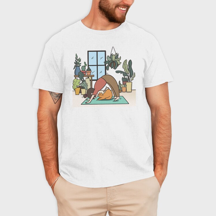 Yoga Cat Zen Studio, Tricou Barbati (Unisex)