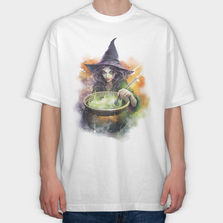 Witch Watercolor, Tricou Oversize Barbati (Unisex)