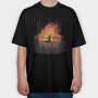 Wizard Fire Wall, Tricou Oversize Barbati (Unisex)